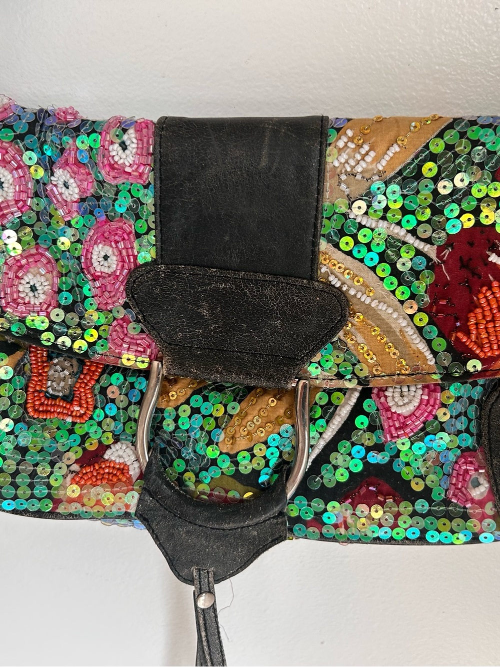 Christiana Sequin Embellished Multicolor Shoulder Bag - Picture 3 of 3